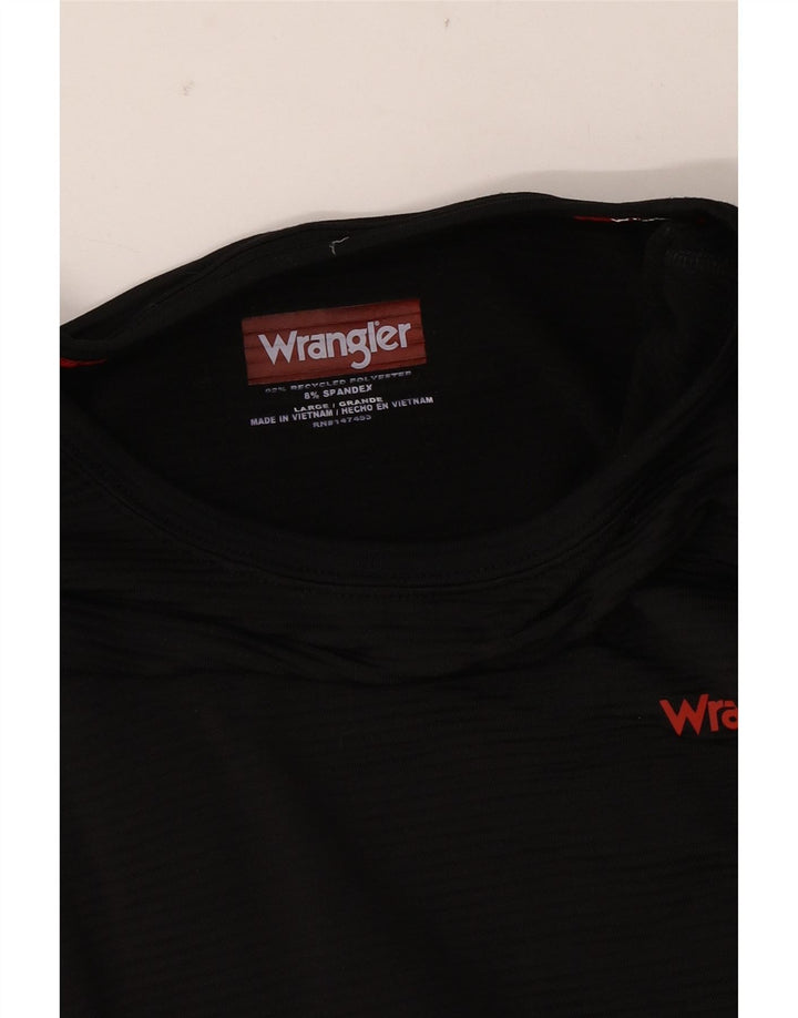 Wrangler Mens Top Manga Longa Grande Poliéster Preto