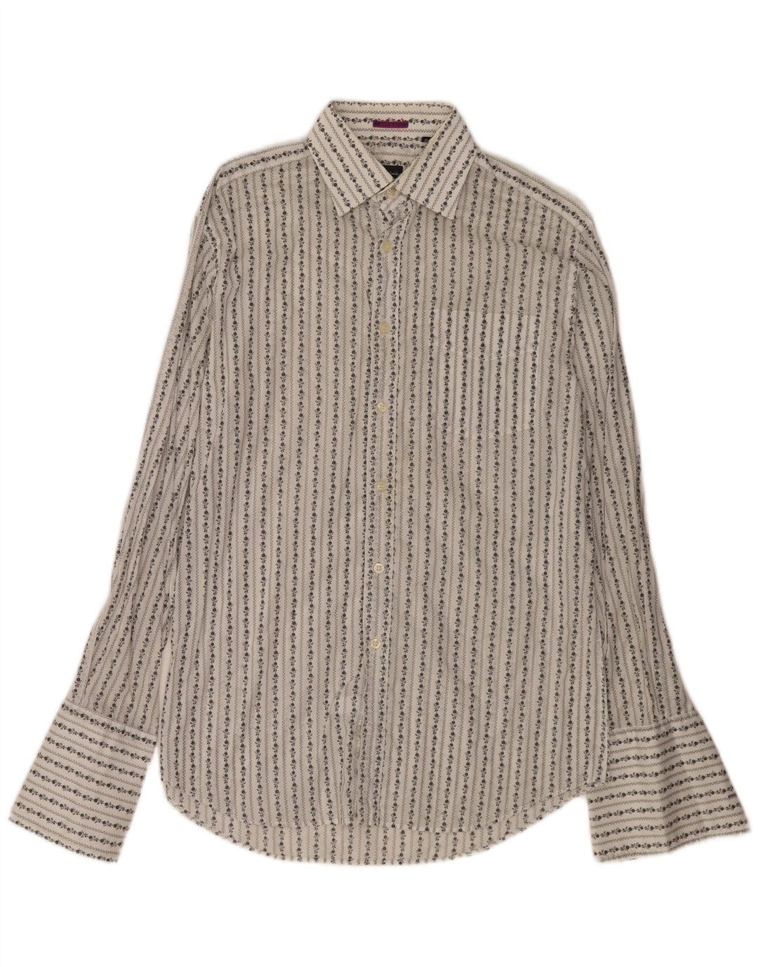Camisa formal masculina Paul Smith tamanho 38 15 algodão floral branco médio