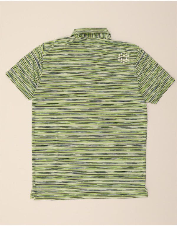 Camisa polo masculina PUMA grande listrada verde