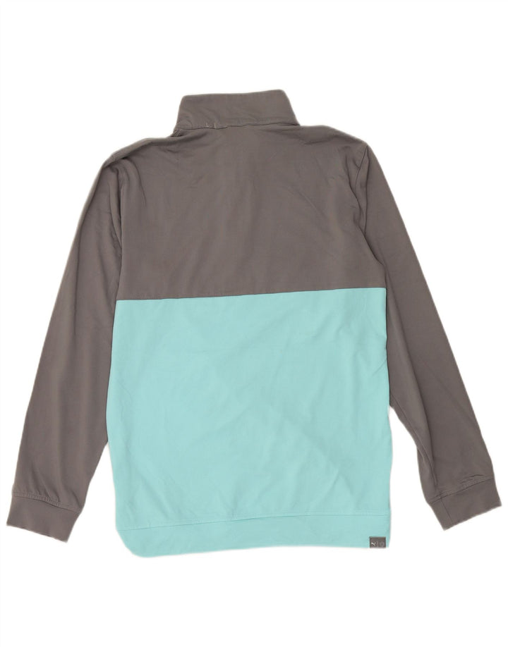 Suéter PUMA masculino com zíper e pescoço pequeno cinza colorblock poliéster
