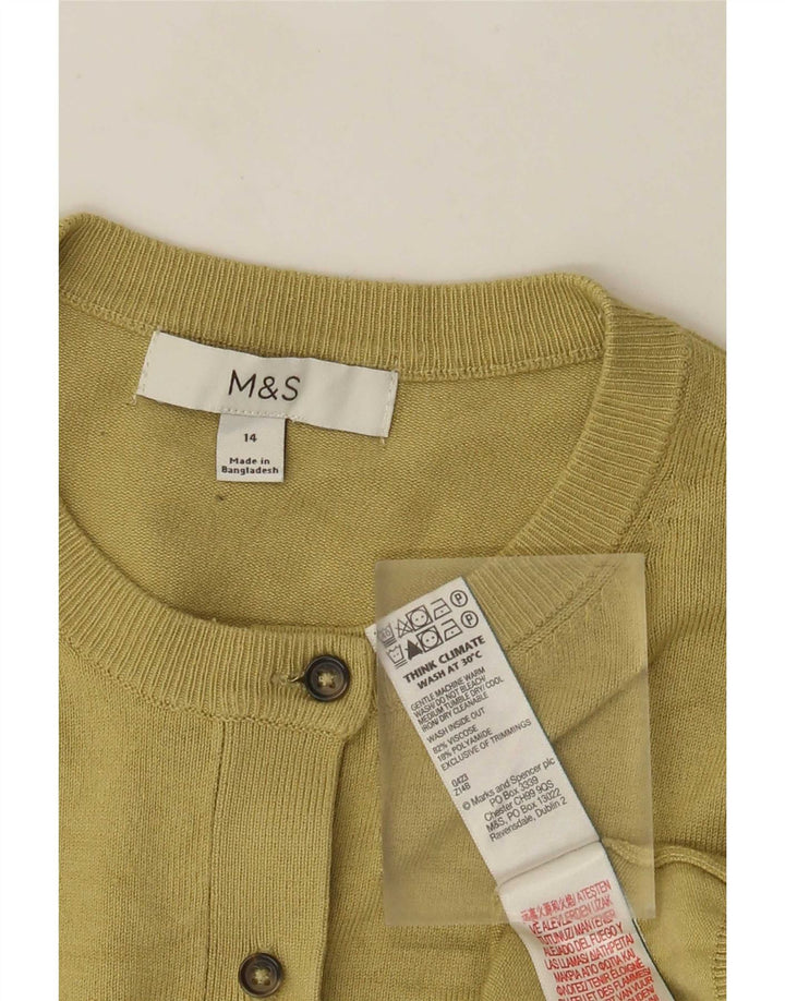 Suéter cardigã feminino Marks & Spencer UK 14 viscose verde médio