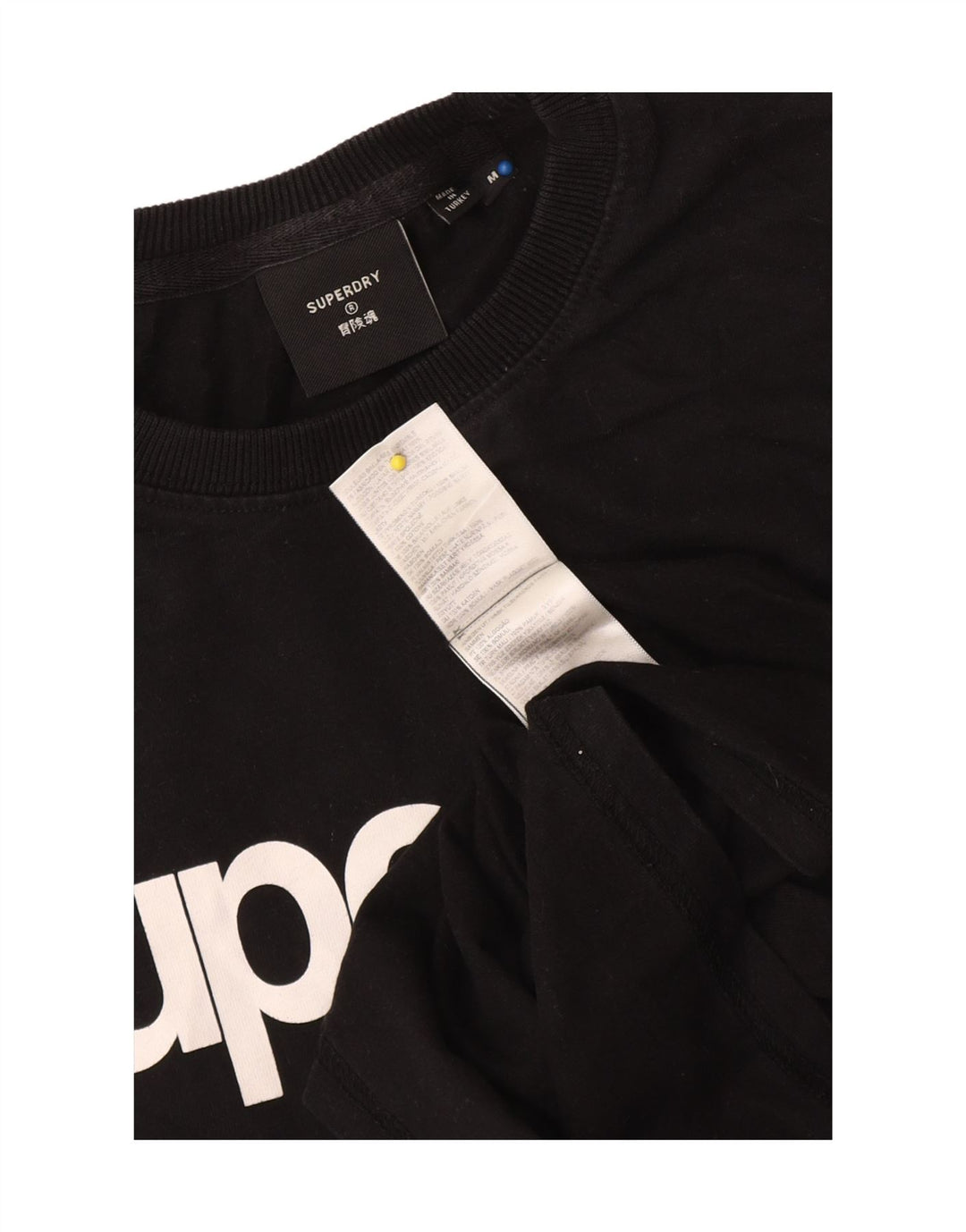 Camiseta gráfica masculina Superdry Top médio algodão preto