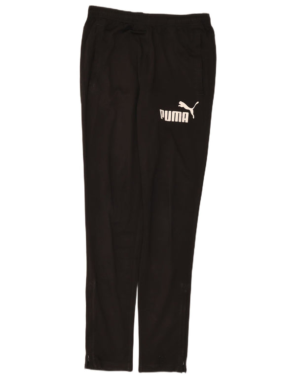 Puma Mens Graphic Calças de treino pequeno poliéster preto