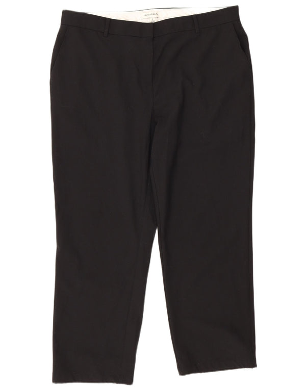 Calça feminina Marks & Spencer Autograph Crop Suit UK 18 XL W36 L26 preta