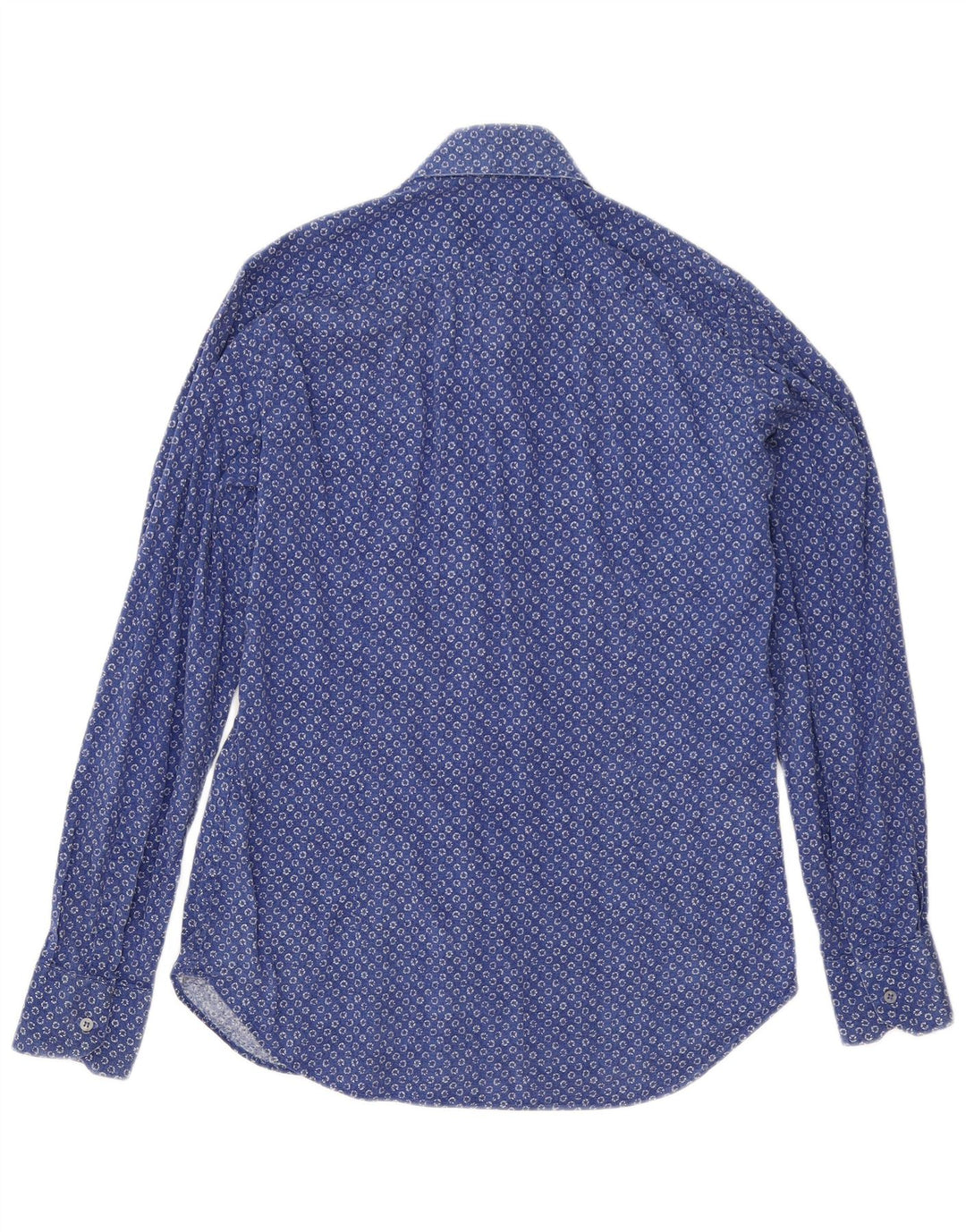 Liu Jo Camisa masculina slim fit de algodão manchado azul médio