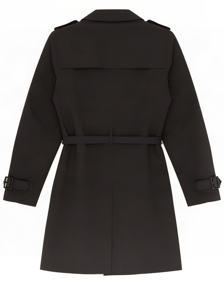 Marks & Spencer Womens Trench Coat UK 12 Poliéster preto médio