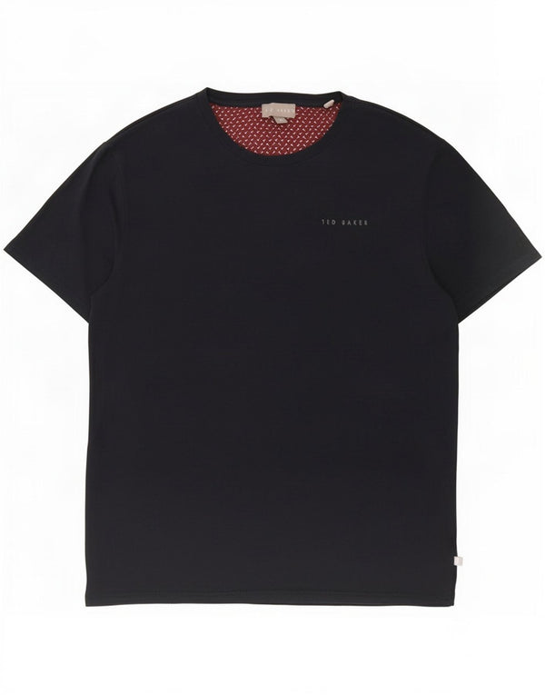 Ted Baker Mens T-Shirt Top Medium Navy Blue Cotton
