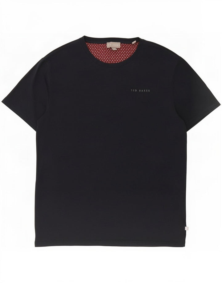 Camiseta masculina Ted Baker Top médio algodão azul marinho