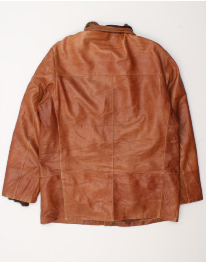 Jaqueta de couro masculina MARCO BALDASSARI UK 42 XL marrom