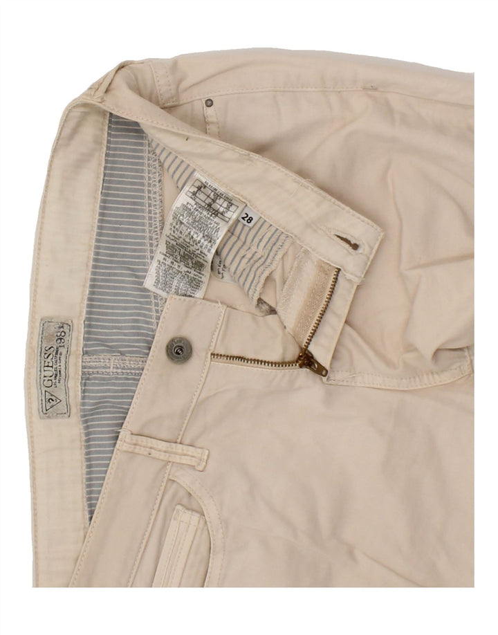 GUESS Womens Slim Casual Trousers W28 L27  Beige Cotton Vintage Guess and Second-Hand Guess from Messina Hembry 