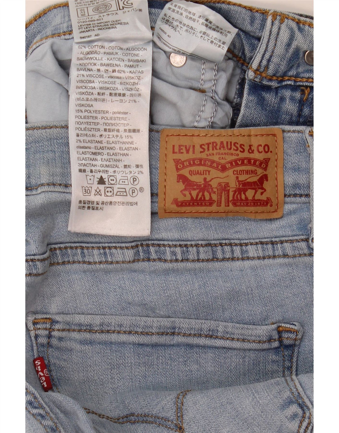 Calça jeans feminina Levi's 314 Shaping Straight W32 L30 azul algodão