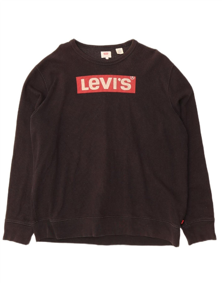 LEVI'S moletom gráfico masculino Jumper XL algodão preto
