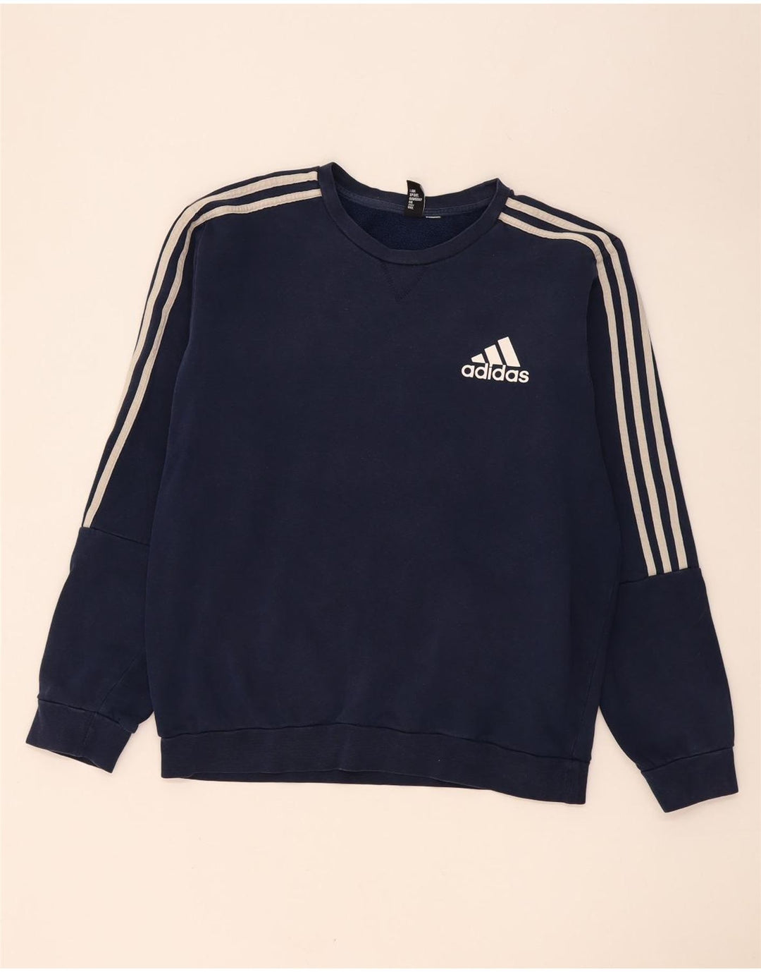 Adidas Mens Moletom Jumper Grande Azul Marinho