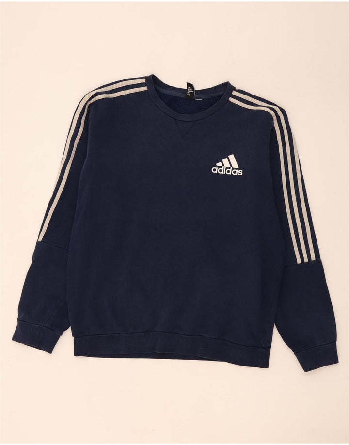 Adidas Mens Moletom Jumper Grande Azul Marinho