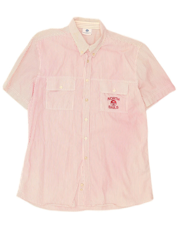 Camisa masculina estampada de manga curta North Sails 2XL algodão listrado rosa