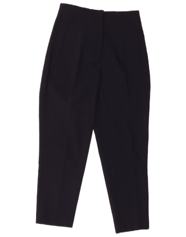 Zara Calça Feminina Crop Tapered Suit Médio W28 L26 Azul Marinho Poliéster