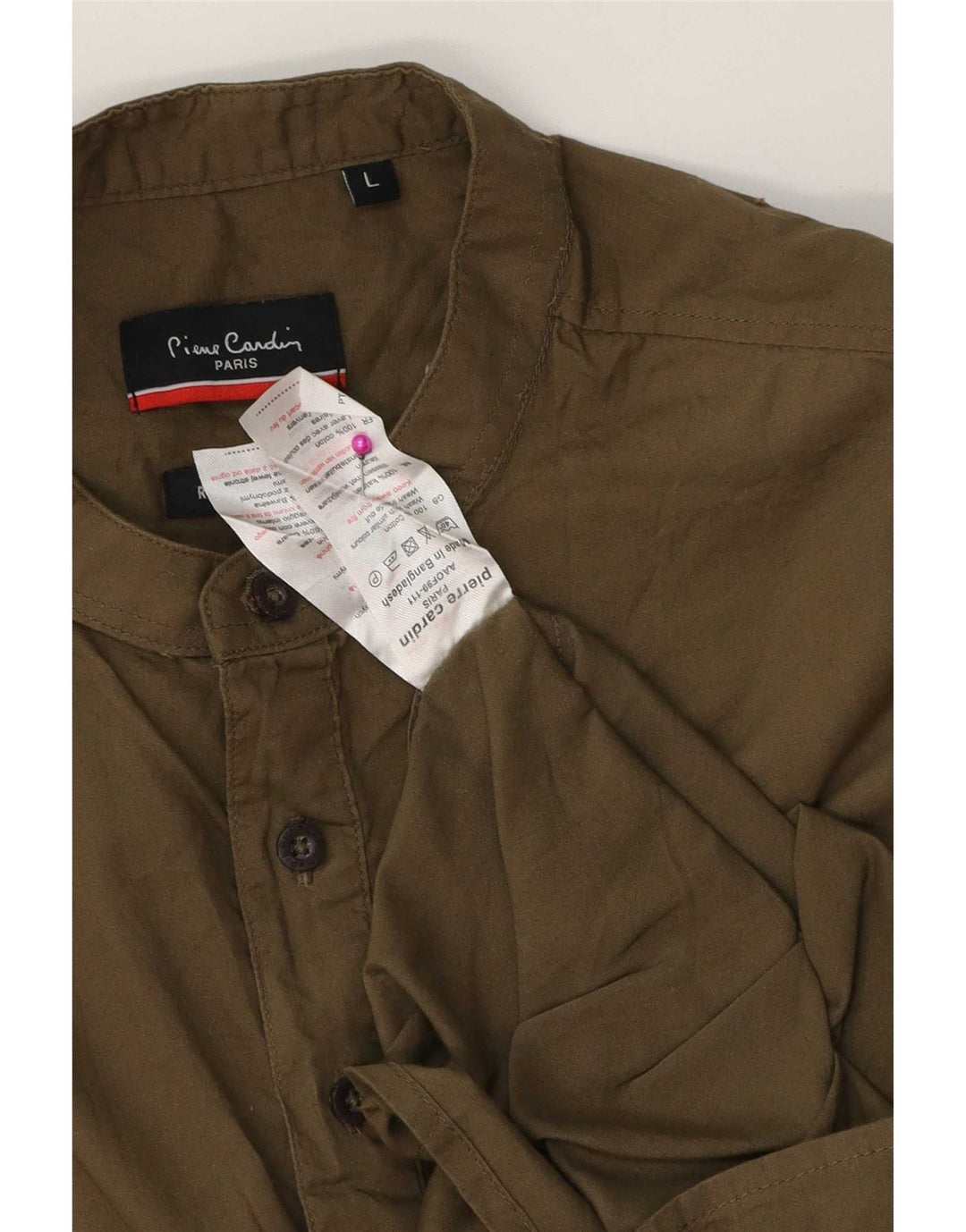 Camisa pulôver masculina Pierre Cardin Regular Fit grande algodão cáqui