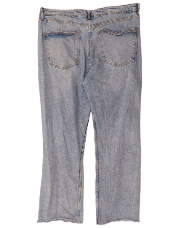 Calça jeans reta feminina Zara EU 46 2XL W36 L26 azul algodão