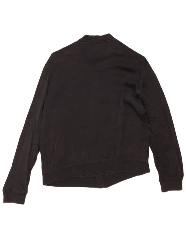 Zara Womens Graphic Tracksuit Top Jacket Reino Unido 10 Pequeno Preto Floral