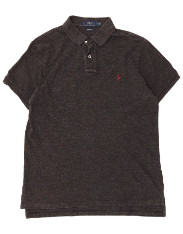 Polo Ralph Lauren Mens Custom Fit Camisa Polo Grande Algodão Cinza