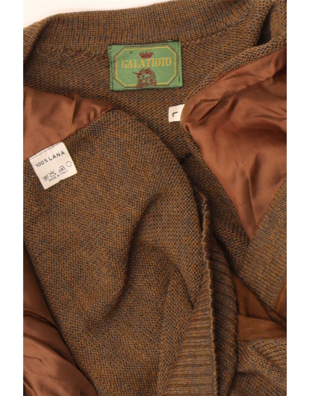 Suéter cardigã de camurça masculino vintage grande lã geométrica marrom