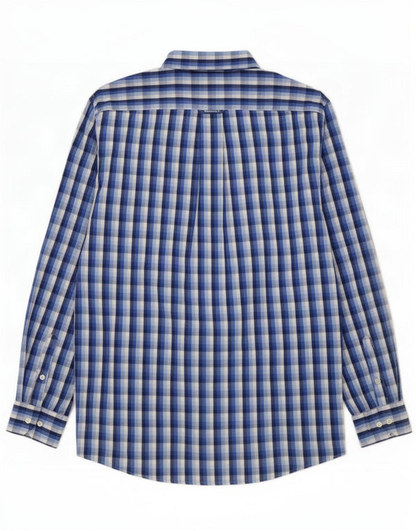 Camisa masculina Gant grande algodão xadrez azul