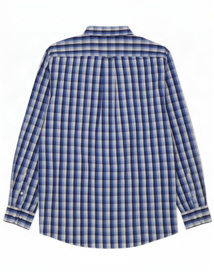Camisa masculina Gant grande algodão xadrez azul