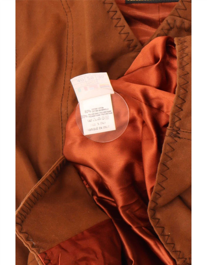 Gilet feminino Roccobarocco IT 40 pequeno algodão paisley marrom