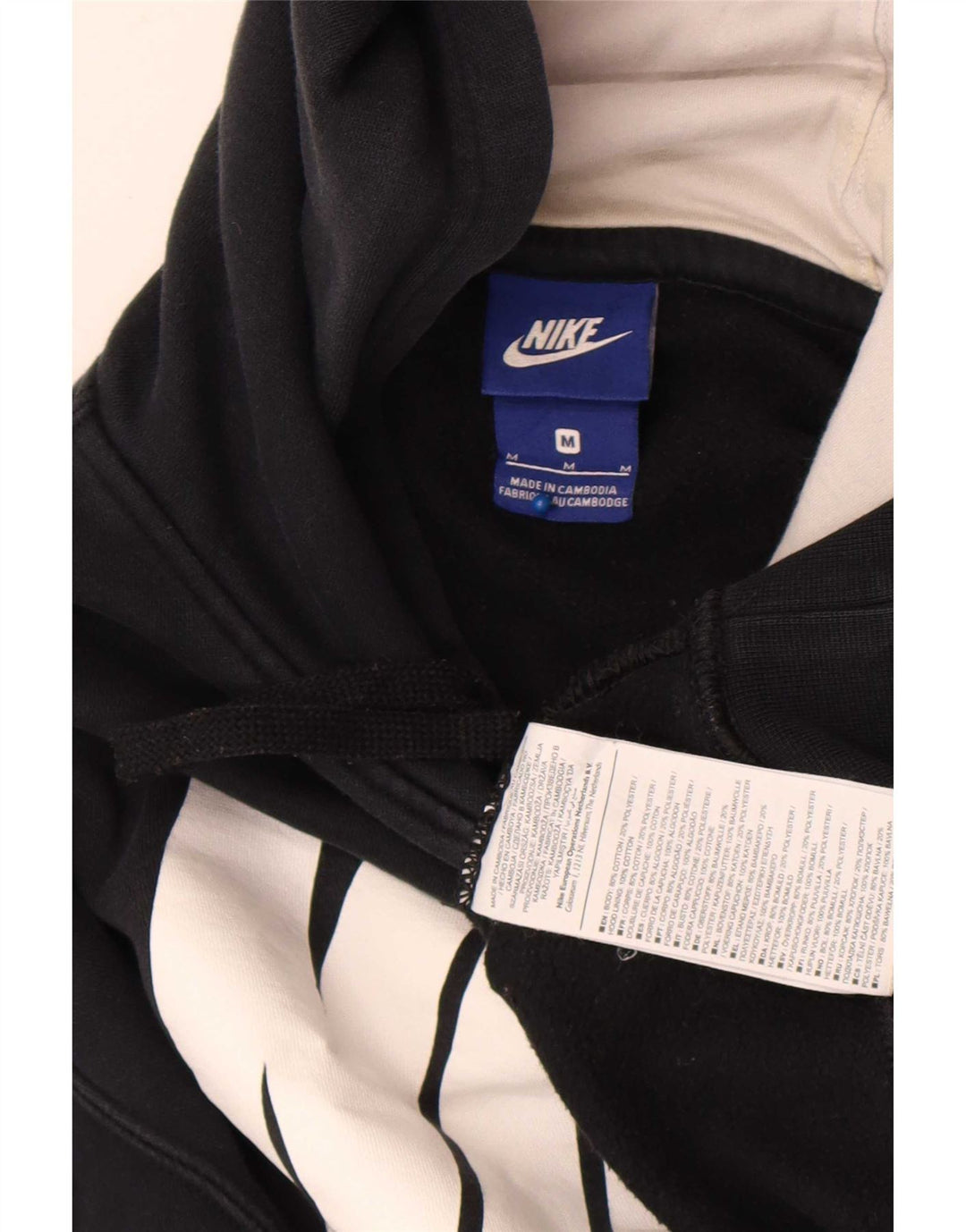 Nike masculino gráfico moletom com capuz médio algodão preto