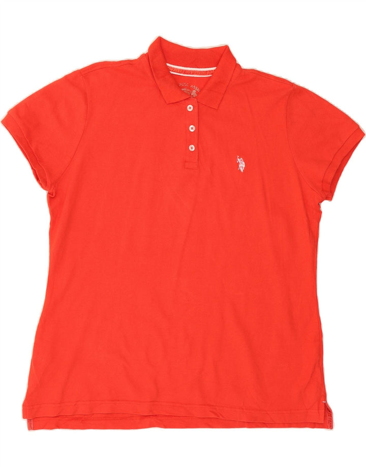 U.S. POLO ASSN. Womens Polo Shirt UK 18 XL Red Cotton Vintage U.S. Polo Assn. and Second-Hand U.S. Polo Assn. from Messina Hembry 