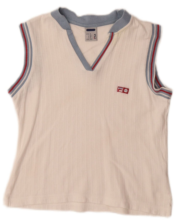 Fila Womens Vest Top IT 44 Médio Algodão Branco