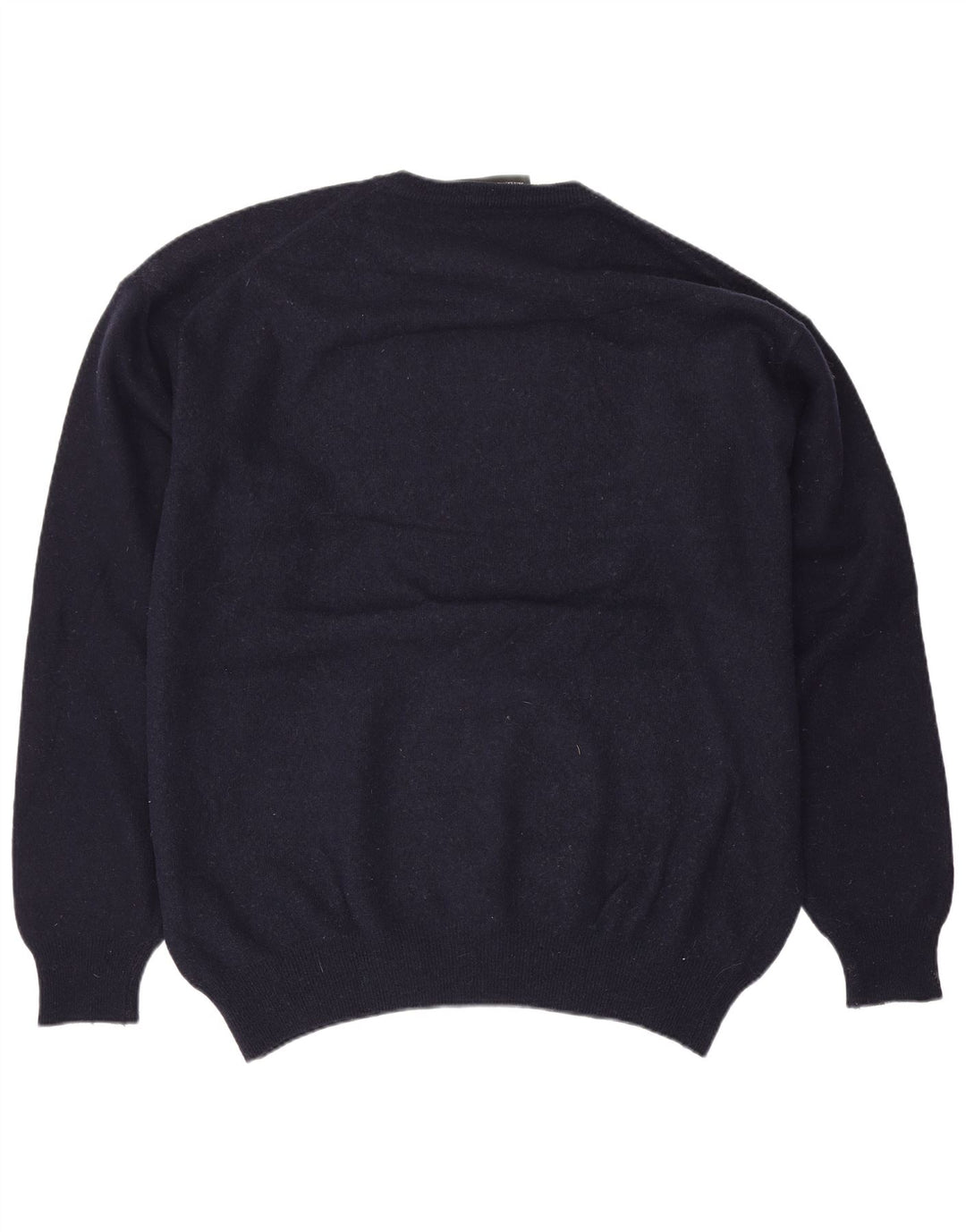 Zara Suéter masculino com gola redonda XL lã azul marinho