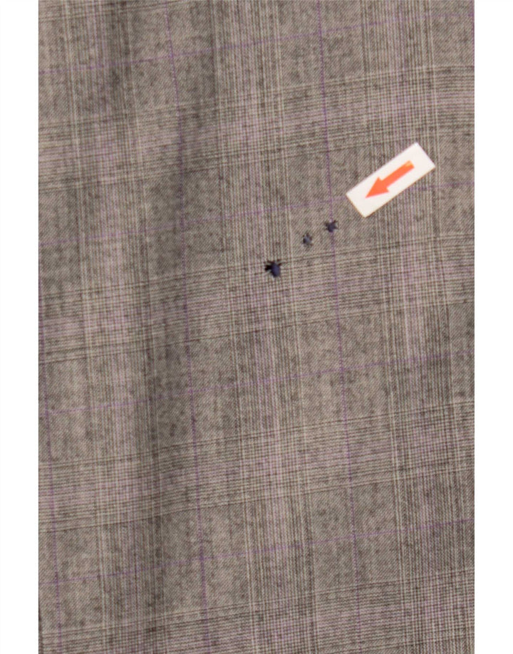 Jaqueta blazer masculina de 2 botões Marks & Spencer UK 44 XL cinza xadrez lã