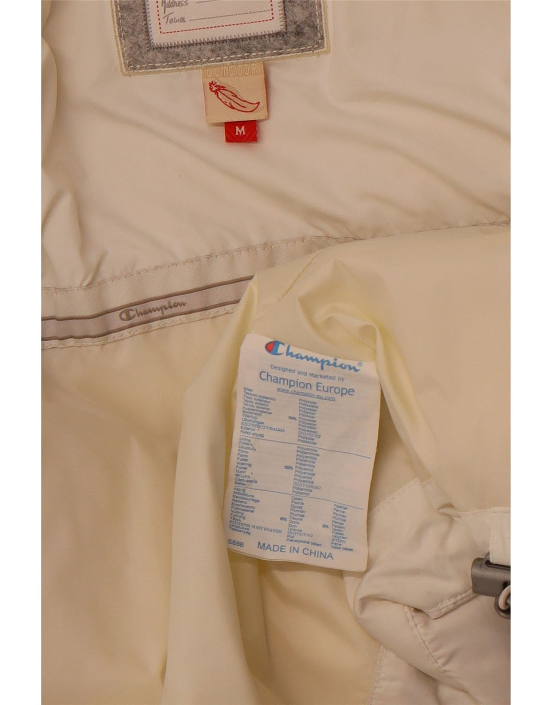 Jaqueta acolchoada feminina CHAMPION UK 14 poliéster branco médio