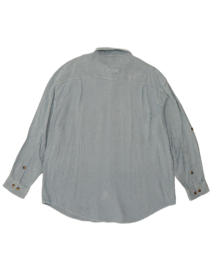 Camisa masculina Orvis XL algodão azul