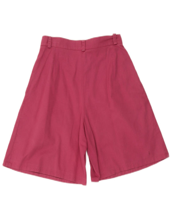 Olivia Hassler Shorts feminino de cintura alta com pregas casuais W24 XS rosa