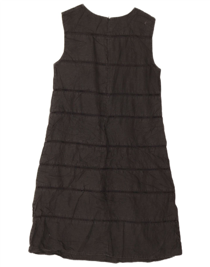 Vestido básico feminino sem mangas Hobbs UK 8 pequeno linho preto