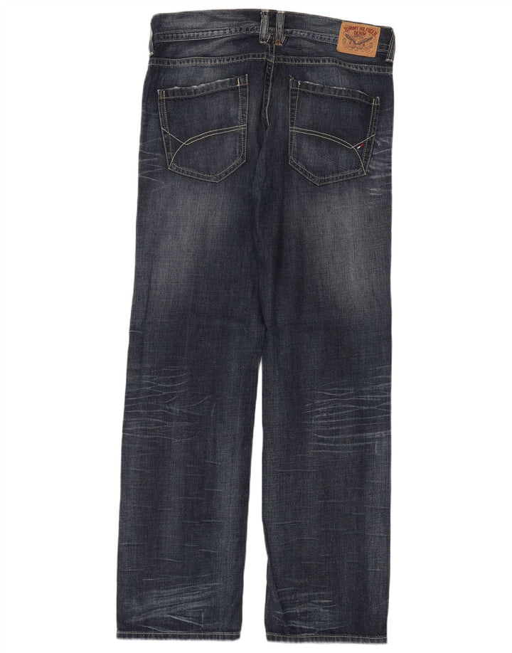 Jeans retos masculinos Tommy Hilfiger W34 L34 algodão azul