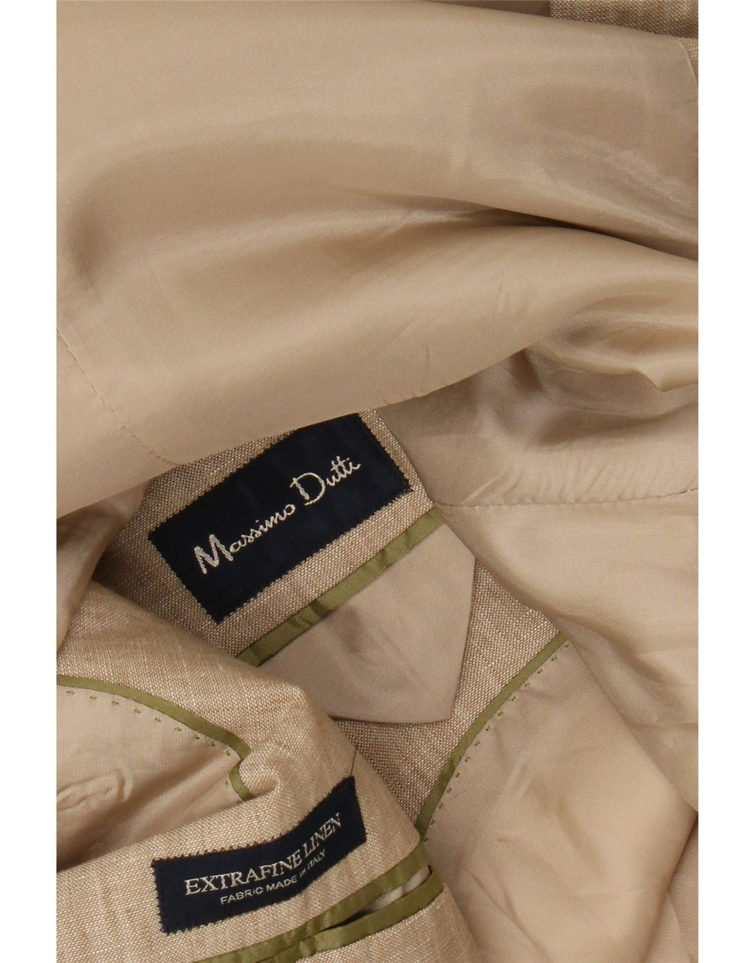 Jaqueta blazer masculina MASSIMO DUTTI com 3 botões Reino Unido 38 linho bege médio