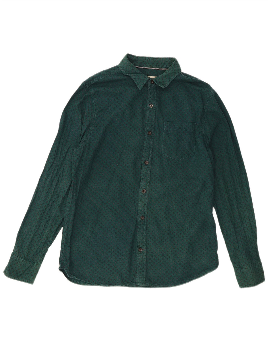 Camisa masculina Fat Face verde médio Argyle/algodão diamante