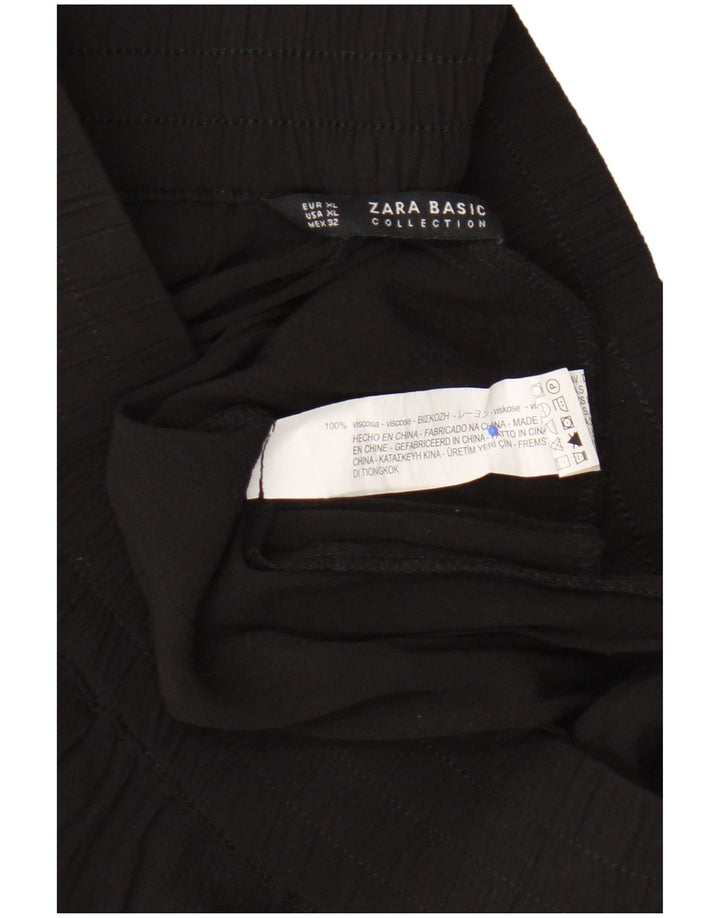 Zara Shorts feminino XL W32 preto viscose