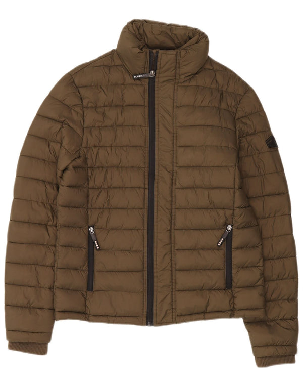 Jaqueta acolchoada masculina Superdry UK 38 médio cáqui nylon