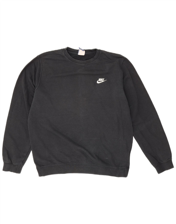 NIKE Mens Moletom Jumper Médio Algodão Preto