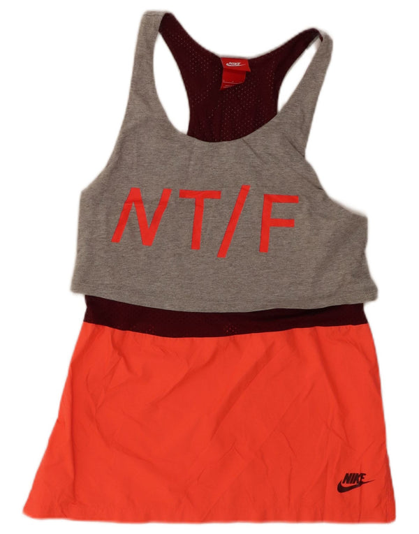 Colete gráfico feminino de atletismo Nike UK 10 pequeno cinza colorblock