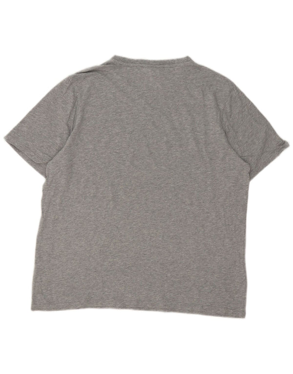 Camiseta masculina Fila grande algodão manchado cinza