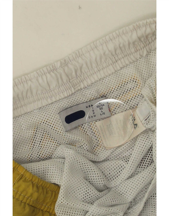 Shorts de natação masculino Fila Graphic grande cinza colorblock poliamida