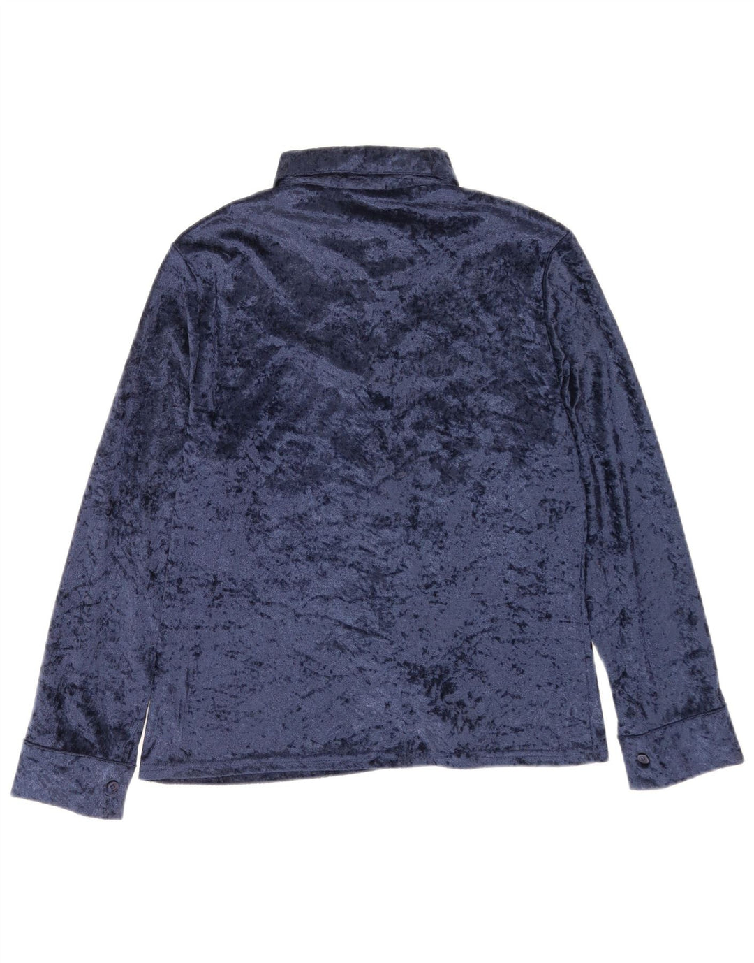 Blusa feminina de veludo do Central Park IT 46 grande poliéster azul marinho