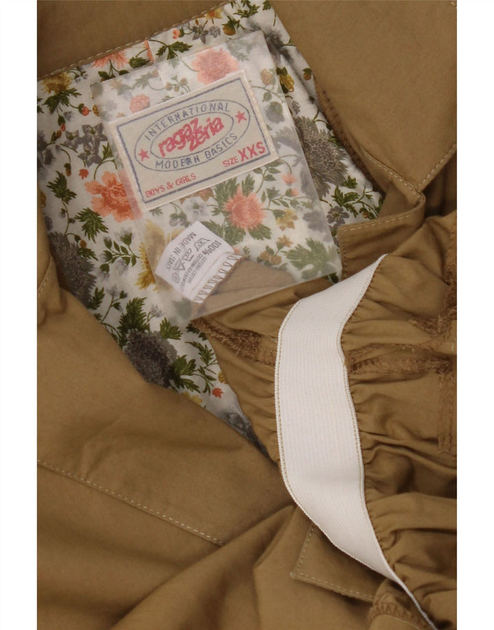 Jaqueta blazer feminina VINTAGE com capuz de 4 botões tamanho 6 2XS algodão marrom