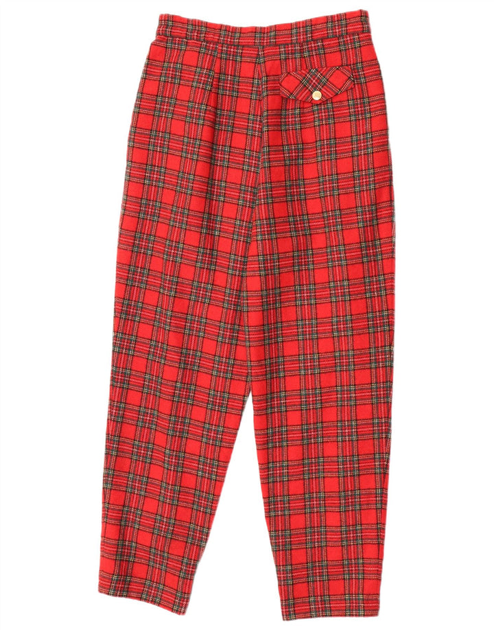 Calça Chino Feminina VINTAGE W25 L26 Xadrez Vermelho