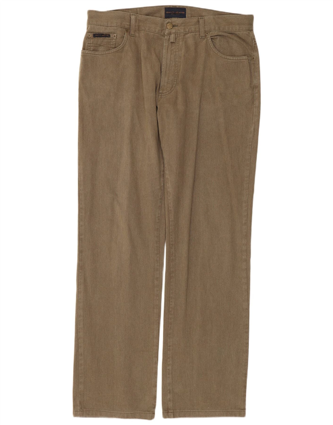 Calça jeans masculina GANT regular fit reta W36 L32 algodão cáqui